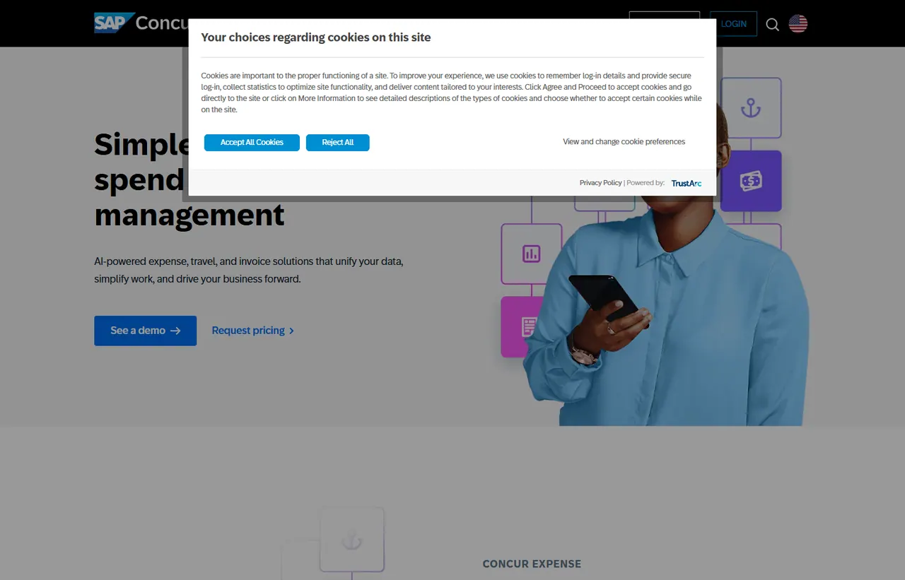 SAP Concur pricing page, showing the published plans and prices recorded on this page