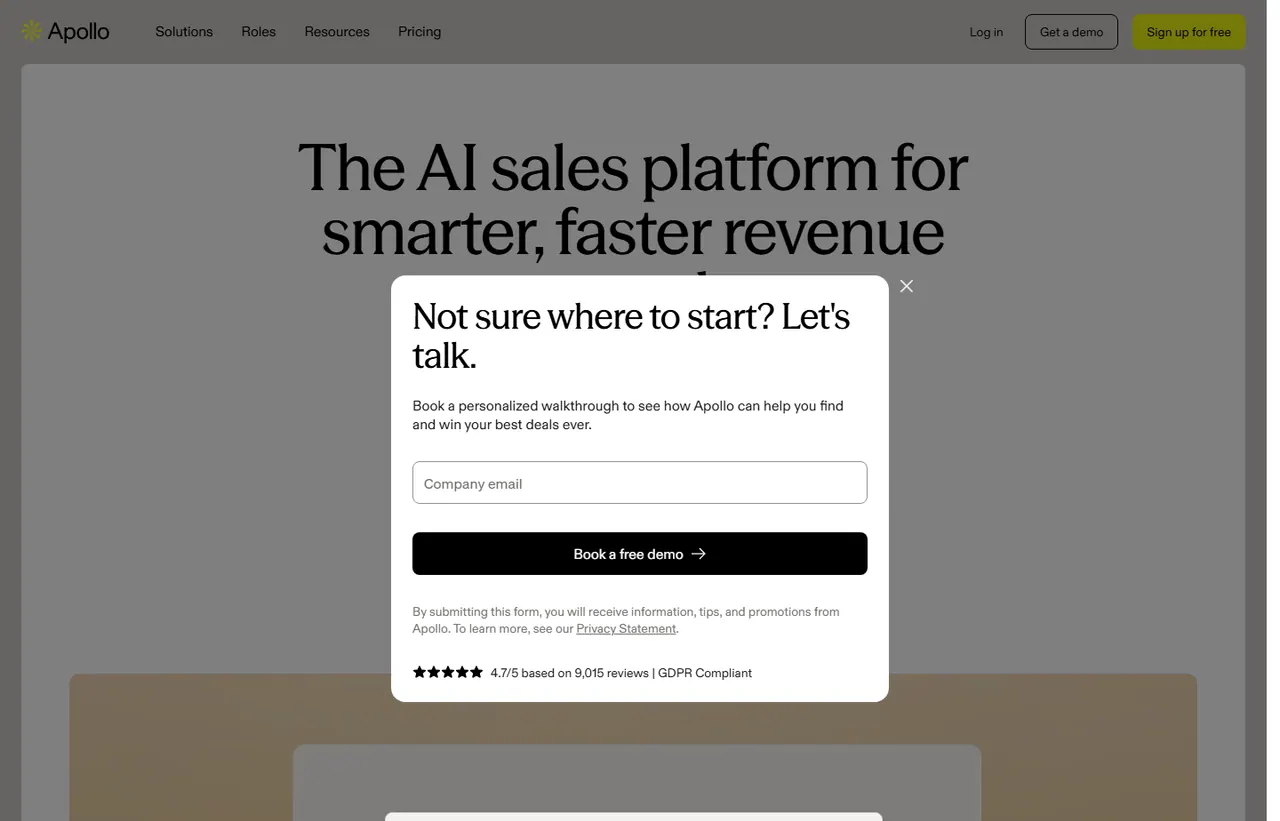 Apollo.io pricing page, showing the published plans and prices recorded on this page