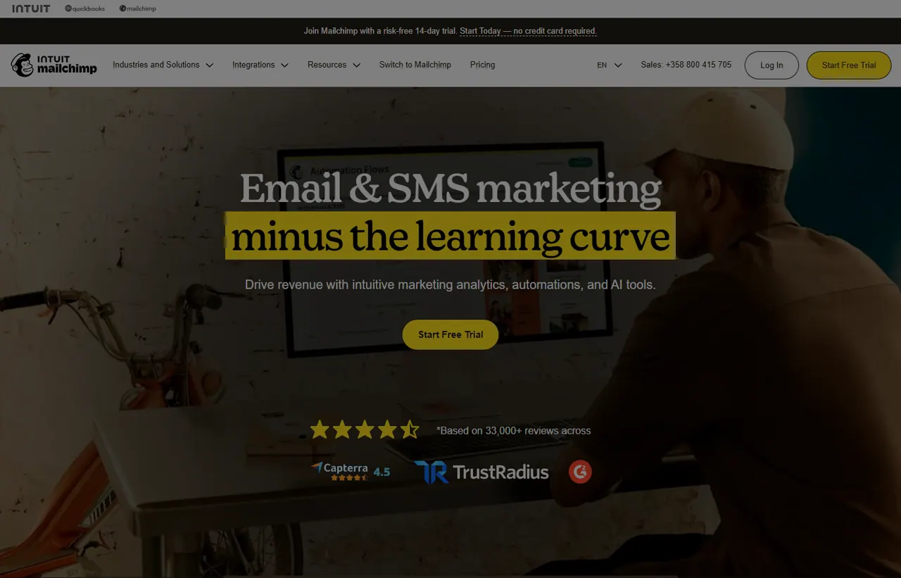 Mailchimp pricing page, showing the published plans and prices recorded on this page