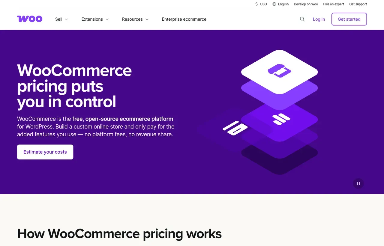 WooCommerce pricing page, the page the prices we record were read from. Currency shown depends on the visitor's region
