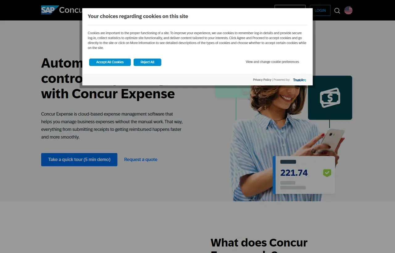 SAP Concur product interface